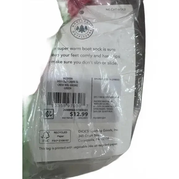 3 pairs! Cozy Cabin Adult Festive Toe Icon Socks - Picture 5 of 5